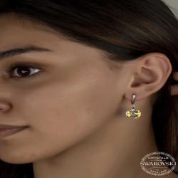 Swarovski Crystal Taşlı Gümüş Beyaz Sallantılı Kadın Küpe Swarovski Crystal Taşlı Gümüş Beyaz Sallantılı Kadın Küpe