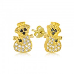 Gümüş Gold Kardan Adam Kadın Küpe Gümüş Gold Kardan Adam Kadın Küpe