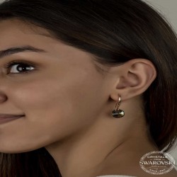 Swarovski Crystal Taşlı Gümüş Yeşil Taşlı Yuvarlak Sallantılı Kadın Küpe Swarovski Crystal Taşlı Gümüş Yeşil Taşlı Yuvarlak Sallantılı Kadın Küpe