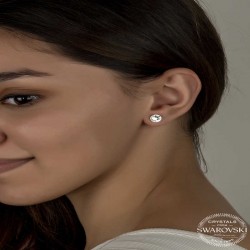 Swarovski Crystal Taşlı Gümüş Çivili Kadın Küpe Swarovski Crystal Taşlı Gümüş Çivili Kadın Küpe