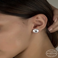 Swarovski Crystal Taşlı Gümüş Çivili Kadın Küpe Swarovski Crystal Taşlı Gümüş Çivili Kadın Küpe