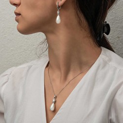 Gümüş Damla İnci Kadın Set Gümüş Damla İnci Kadın Set