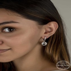 Swarovski Crystal Taşlı Gümüş Beyaz Sallantılı Kadın Küpe Swarovski Crystal Taşlı Gümüş Beyaz Sallantılı Kadın Küpe