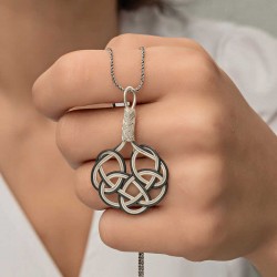 Gümüş Kazaziye Örgü Kadın Kolye Gümüş Kazaziye Örgü Kadın Kolye