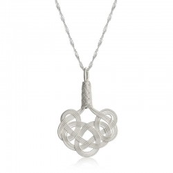 Gümüş Kazaziye Örgü Kadın Kolye