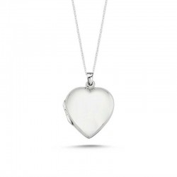Gümüş Kapaklı Kalp Madalyon Kadın Kolye Gümüş Kapaklı Kalp Madalyon Kadın Kolye