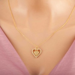 Gümüş Gold Kalp Sonsuzluk Kadın Kolye Gümüş Gold Kalp Sonsuzluk Kadın Kolye