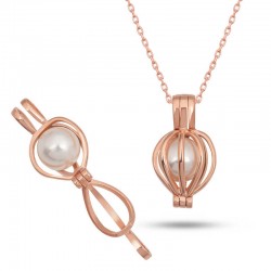 Gümüş Rose Beyaz İncili Kadın Kolye Gümüş Rose Beyaz İncili Kadın Kolye