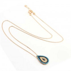 Gümüş Rose Damla Nazar Kadın Kolye Gümüş Rose Damla Nazar Kadın Kolye