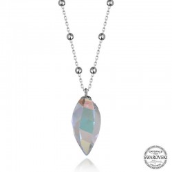 Swarovski Crystal Taşlı Top Zincir Gümüş Kadın Kolye