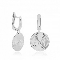 Gümüş Desenli Rodyum Pul Küpe Gümüş Desenli Rodyum Pul Küpe