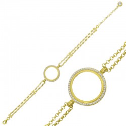 Gümüş Çeyrek Takılabilen Altın Kaplama Kadın Bileklik Gümüş Çeyrek Takılabilen Altın Kaplama Kadın Bileklik