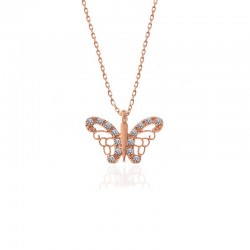 Gümüş Rose Kelebek Kadın Kolye Gümüş Rose Kelebek Kadın Kolye