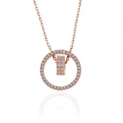 Gümüş Rose İç İçe Geçmiş Halka Kadın Kolye Gümüş Rose İç İçe Geçmiş Halka Kadın Kolye