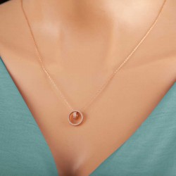 Gümüş Rose İç İçe Geçmiş Halka Kadın Kolye Gümüş Rose İç İçe Geçmiş Halka Kadın Kolye