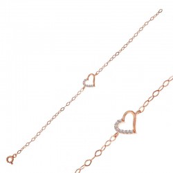 Gümüş Rose Kalp Kadın Bileklik Gümüş Rose Kalp Kadın Bileklik