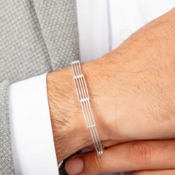 Gümüş Parçalı Erkek Bileklik Gümüş Parçalı Erkek Bileklik