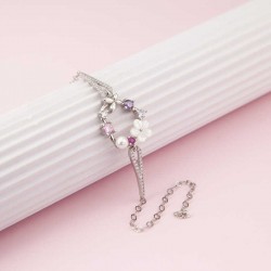 Gümüş Kalp Manolya Çiçeği Kelebek Kadın Bileklik Gümüş Kalp Manolya Çiçeği Kelebek Kadın Bileklik