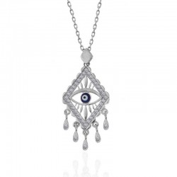 Gümüş Nazarlı Göz Kadın Kolye Gümüş Nazarlı Göz Kadın Kolye