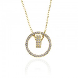 Gümüş Gold İç İçe Geçmiş Halka Kadın Kolye Gümüş Gold İç İçe Geçmiş Halka Kadın Kolye