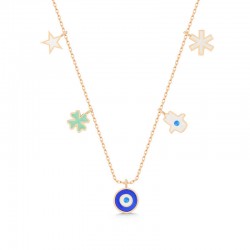 Gümüş Rose Nazarlı Şans Kadın Kolye Gümüş Rose Nazarlı Şans Kadın Kolye