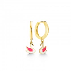 Gümüş Gold Kuğu Sallantılı Kadın Küpe Gümüş Gold Kuğu Sallantılı Kadın Küpe