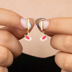 Gümüş Gold Kuğu Sallantılı Kadın Küpe Gümüş Gold Kuğu Sallantılı Kadın Küpe