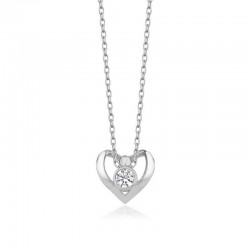Gümüş Kalpli Tek Taş Kadın Kolye Gümüş Kalpli Tek Taş Kadın Kolye