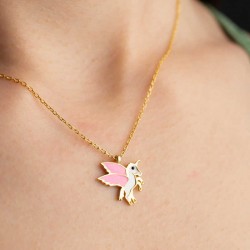 Gümüş Gold Kanatlı At Kadın Kolye Gümüş Gold Kanatlı At Kadın Kolye