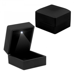 Işıklı Siyah Renk Yüzük Ve Alyans Kutusu Işıklı Siyah Renk Yüzük Ve Alyans Kutusu