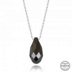 Swarovski Crystal Taşlı Drop Kesim Gümüş Kadın Kolye 