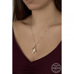 Swarovski Crystal Taşlı Top Zincir Mercan Gümüş Kadın Kolye Swarovski Crystal Taşlı Top Zincir Mercan Gümüş Kadın Kolye