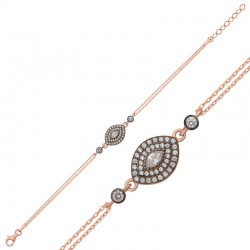 Gümüş Rose Damla Elmas Montür Kadın Bileklik Gümüş Rose Damla Elmas Montür Kadın Bileklik