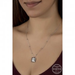 Swarovski Crystal Taşlı Top Zincir Siyah Elmas Gümüş Kadın Kolye Swarovski Crystal Taşlı Top Zincir Siyah Elmas Gümüş Kadın Kolye