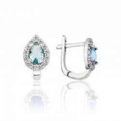 Gümüş Turkuaz Taşlı Damla J Kadın Küpe Gümüş Turkuaz Taşlı Damla J Kadın Küpe