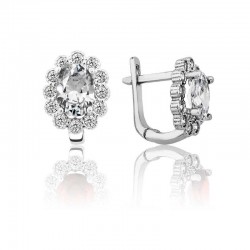 Gümüş Beyaz Çiçek Desenli J Kadın Küpe Gümüş Beyaz Çiçek Desenli J Kadın Küpe