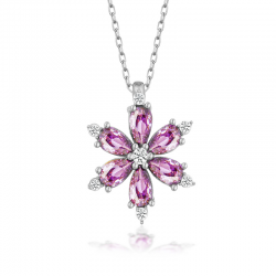 Gümüş Mor Lotus Çiçeği Kadın Kolye Gümüş Mor Lotus Çiçeği Kadın Kolye