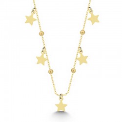 Gümüş Gold Yıldızlı Dorika Kadın Kolye Gümüş Gold Yıldızlı Dorika Kadın Kolye
