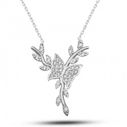 Gümüş Daldaki Kelebek Kadın Kolye Gümüş Daldaki Kelebek Kadın Kolye