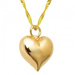 Gümüş 3 Boyutlu Gold Kalp Kadın Kolye Gümüş 3 Boyutlu Gold Kalp Kadın Kolye