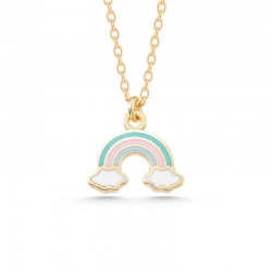 Gümüş Gold Gökkuşağı Kadın Kolye
