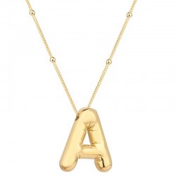 Gümüş Gold Balon A Harfi Kadın Kolye Gümüş Gold Balon A Harfi Kadın Kolye