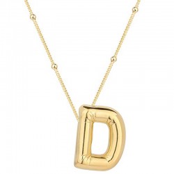Gümüş Gold Balon D Harfi Kadın Kolye Gümüş Gold Balon D Harfi Kadın Kolye