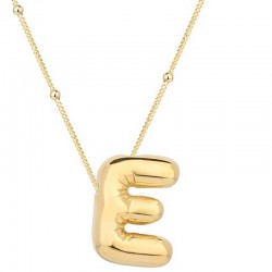 Gümüş Gold Balon E Harfi Kadın Kolye Gümüş Gold Balon E Harfi Kadın Kolye