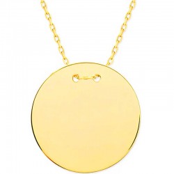 Gümüş Gold Yuvarlak Plaka Kolye Gümüş Gold Yuvarlak Plaka Kolye