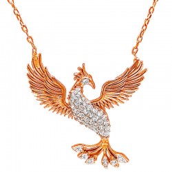 Gümüş Rose Zümrüdü Anka Kuşu Kadın Kolye Gümüş Rose Zümrüdü Anka Kuşu Kadın Kolye