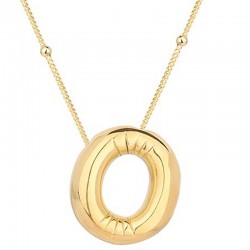 Gümüş Gold Balon O Harfi Kadın Kolye Gümüş Gold Balon O Harfi Kadın Kolye