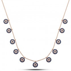 Gümüş Rose Nazarlı Şans Kadın Kolye Gümüş Rose Nazarlı Şans Kadın Kolye