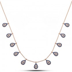 Gümüş Rose Damla Nazarlı Şans Kadın Kolye Gümüş Rose Damla Nazarlı Şans Kadın Kolye