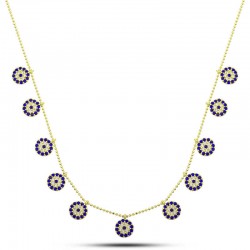 Gümüş Gold Nazarlı Şans Kadın Kolye Gümüş Gold Nazarlı Şans Kadın Kolye